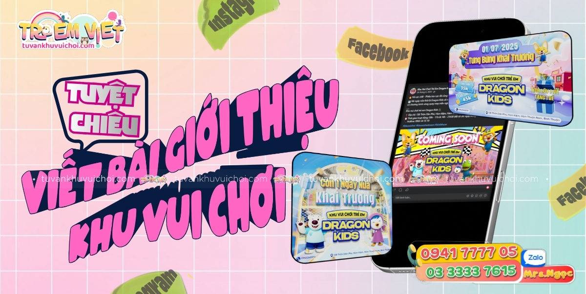 Viết bài giới thiệu khu vui chơi trẻ em - banner