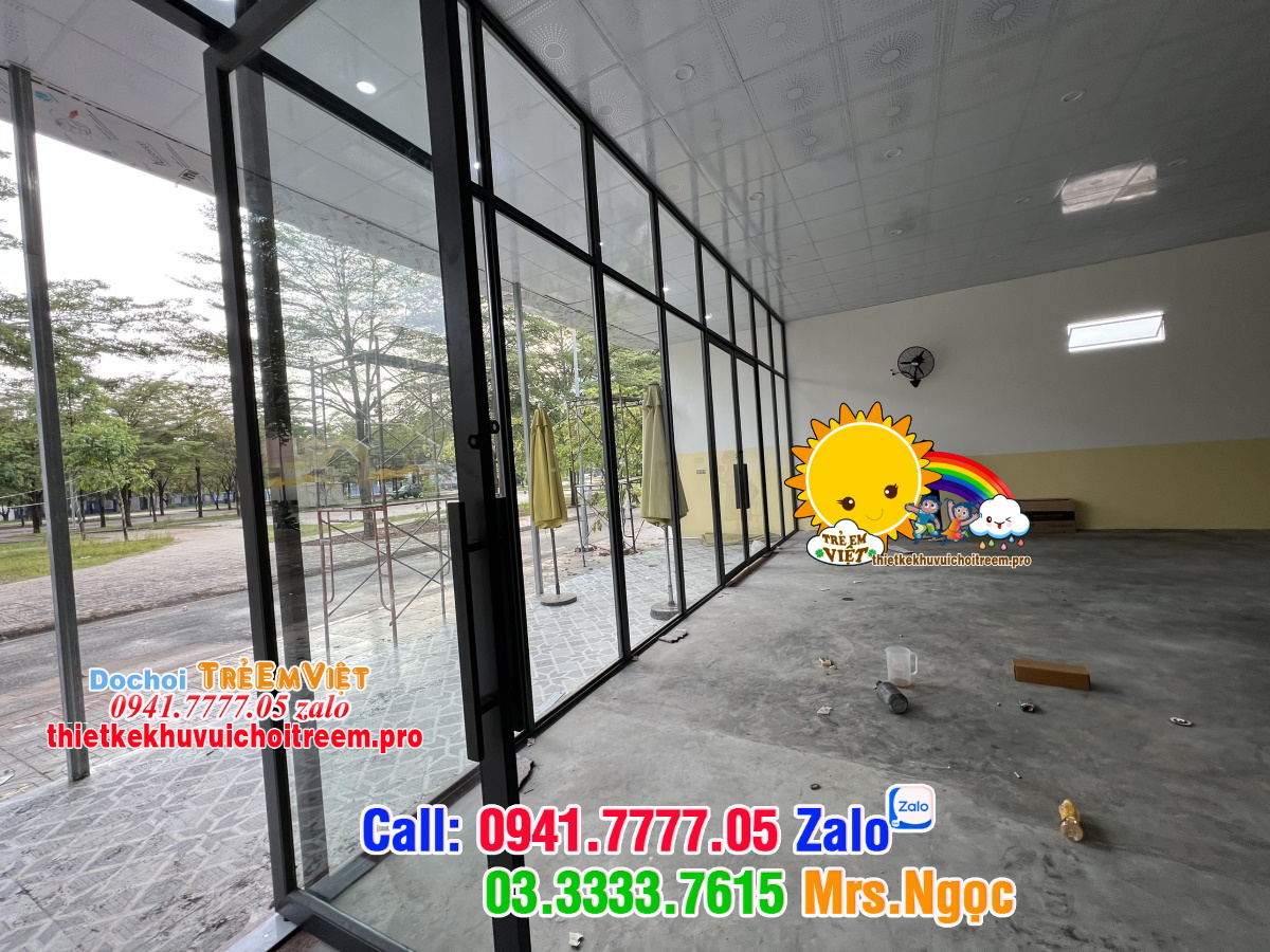 mặt bằng khu vui chơi trẻ em thông thoáng.