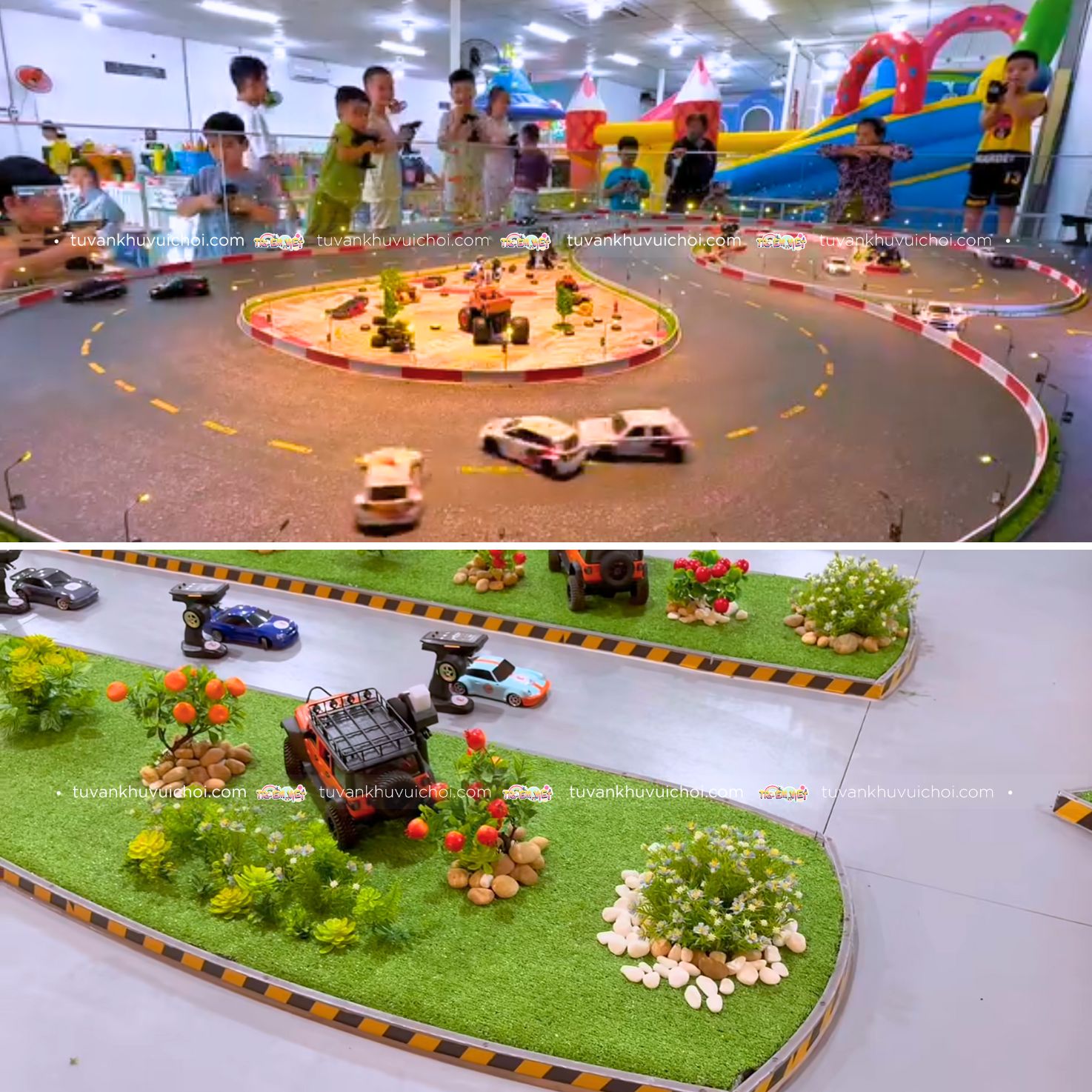 kids cafe kết hợp xe điều khiển 