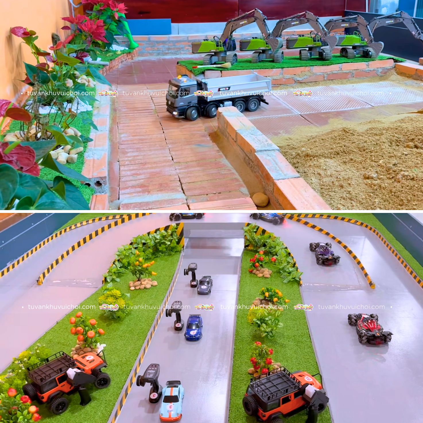 bố trí kids cafe kết hợp xe điều khiển