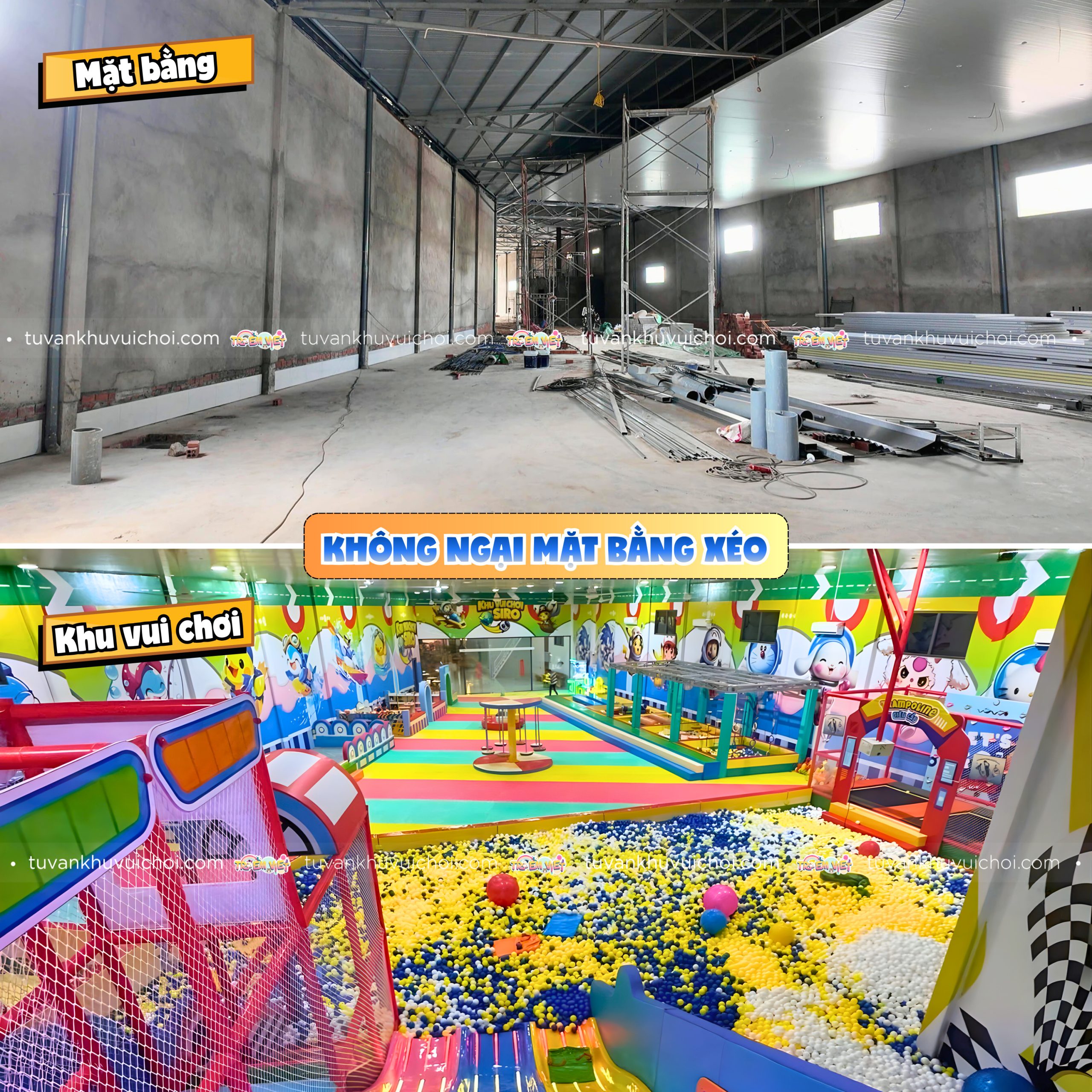 Đừng ngại mặt bằng khu vui chơi không đẹp