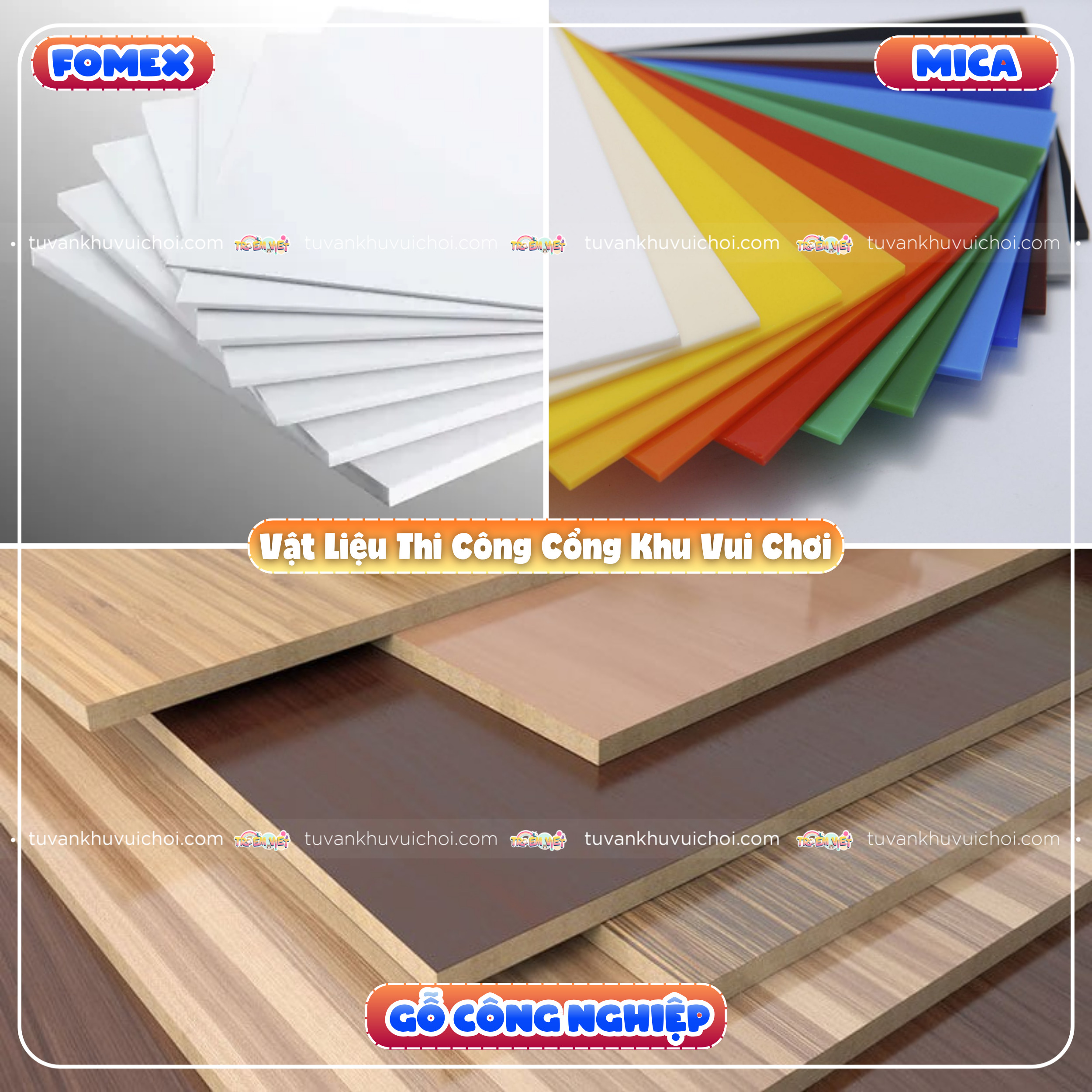 Vật liệu thi công cổng khu vui chơi