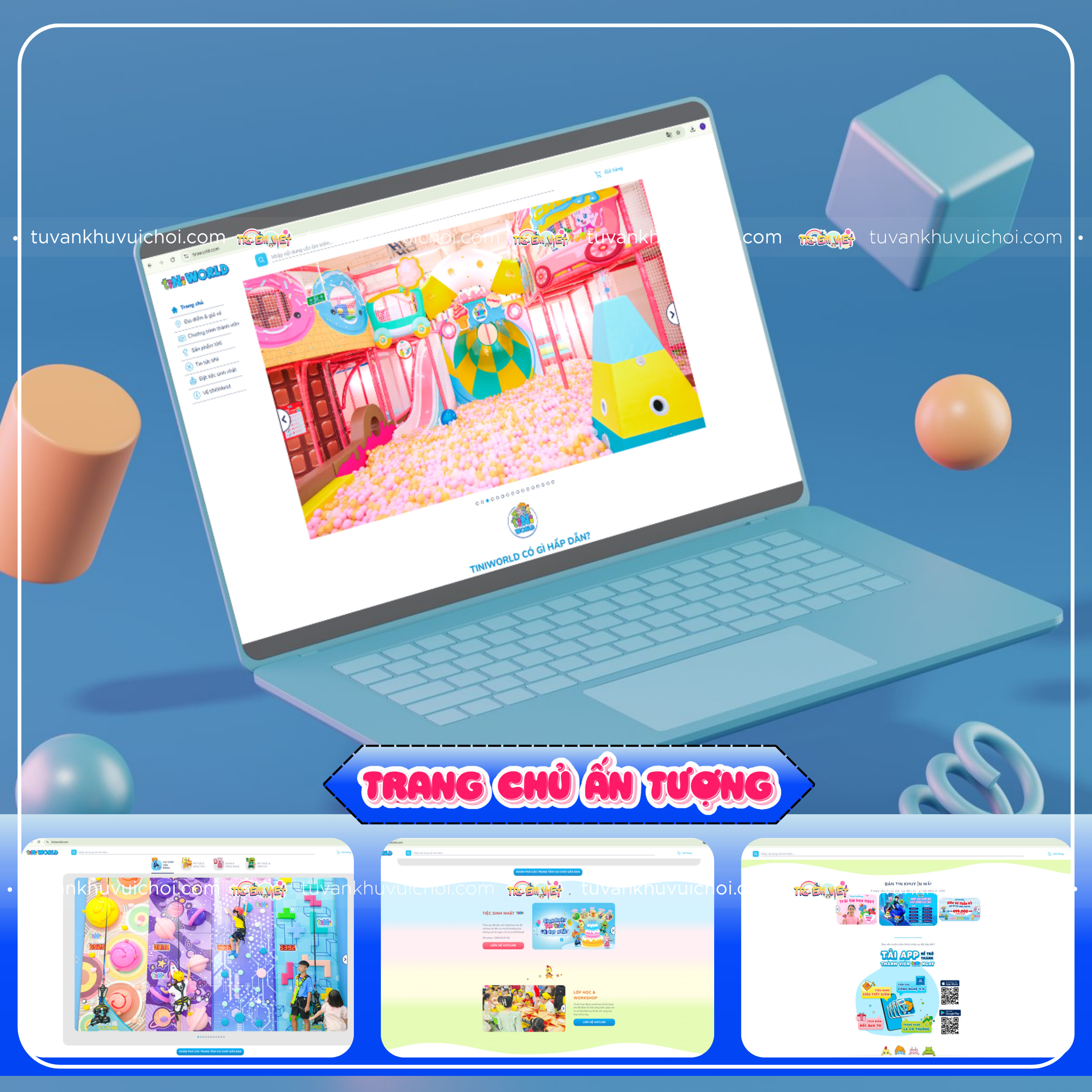 Trang chủ thiết kế website khu vui chơi ấn tượng