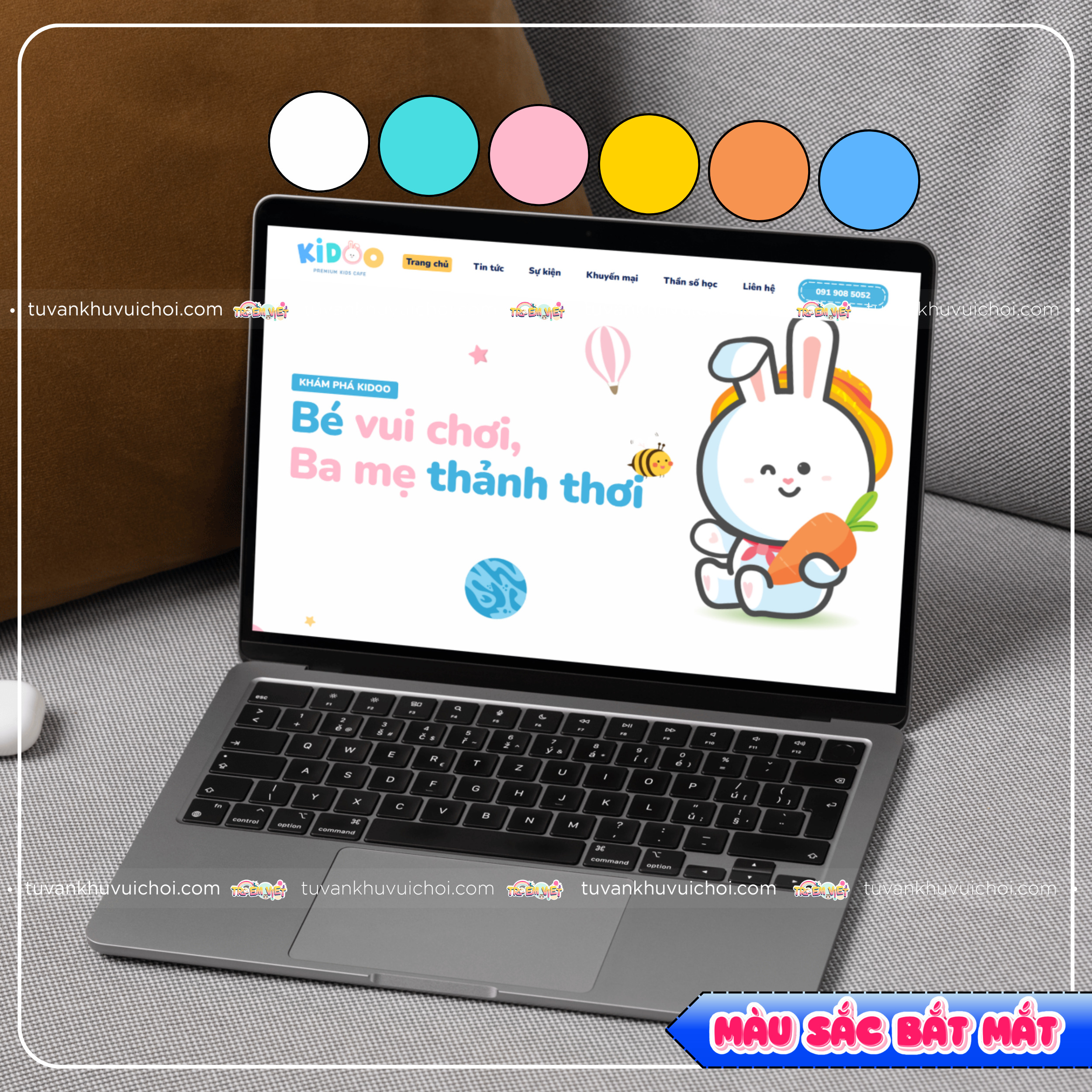 Thiết kế website khu vui chơi với màu sắc bắt mắt
