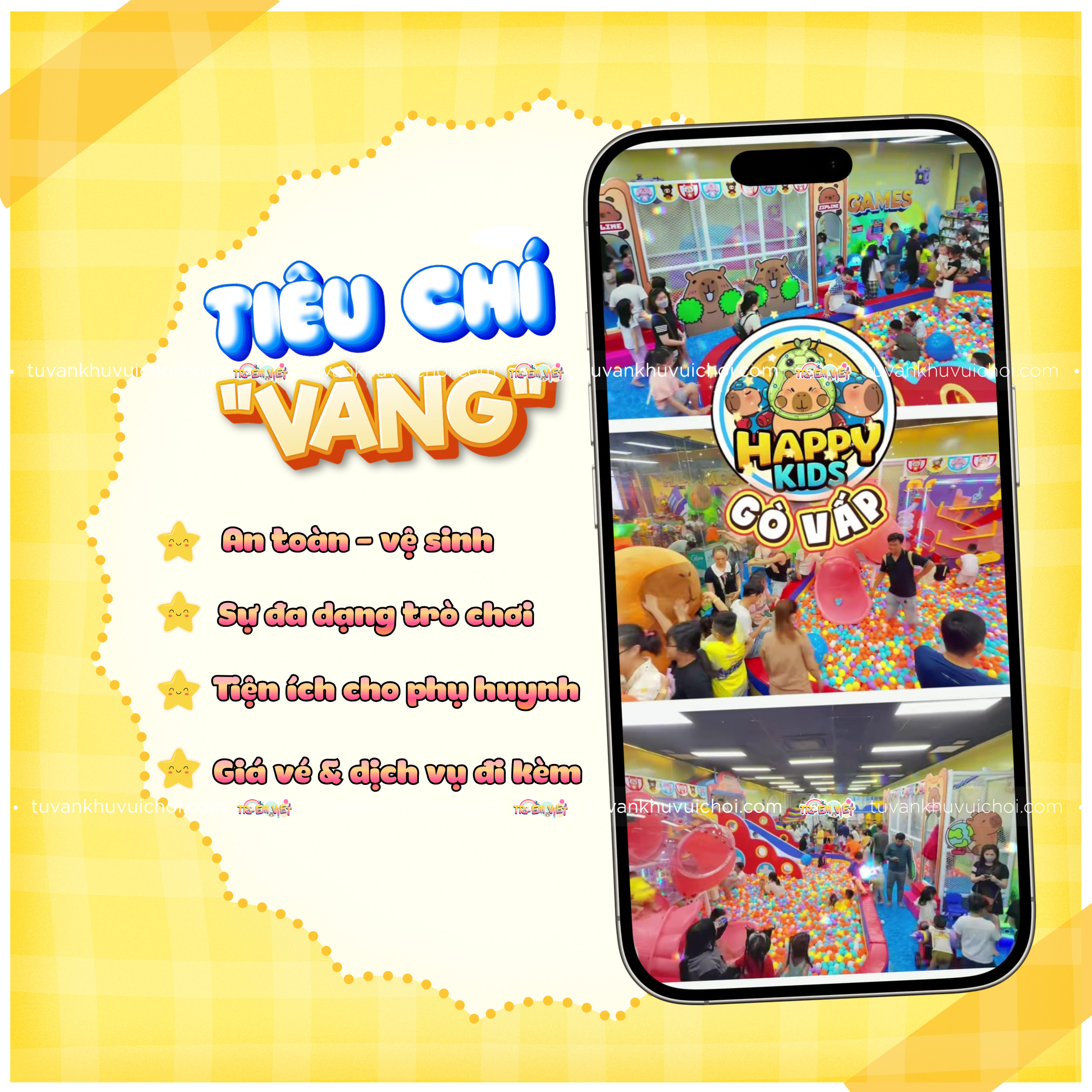 Tiêu chí vàng cần quan tâm khi review khu vui chơi trẻ em