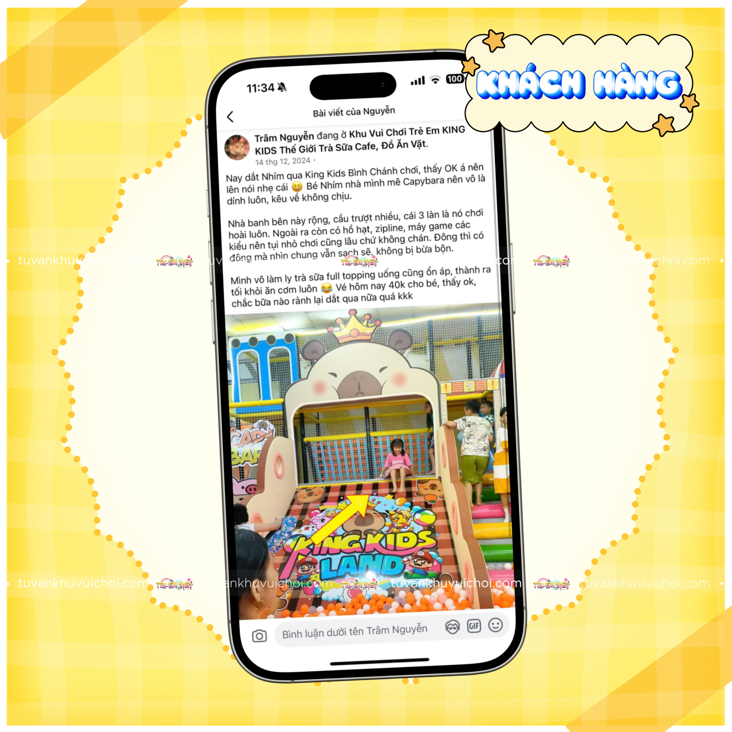 Chiến lược review khu vui chơi trẻ em bằng khách hàng