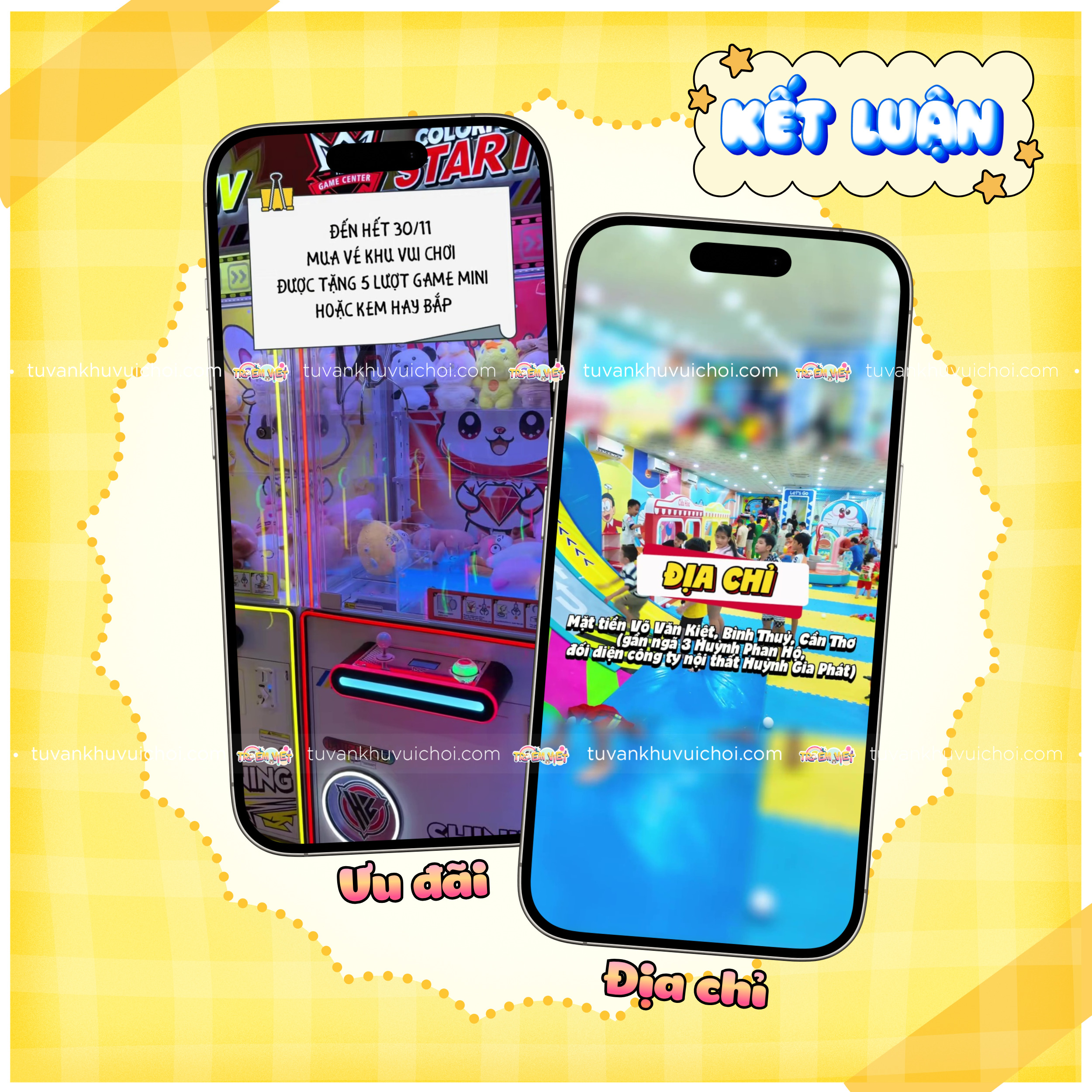 Phần kết luận khi review khu vui chơi trẻ em