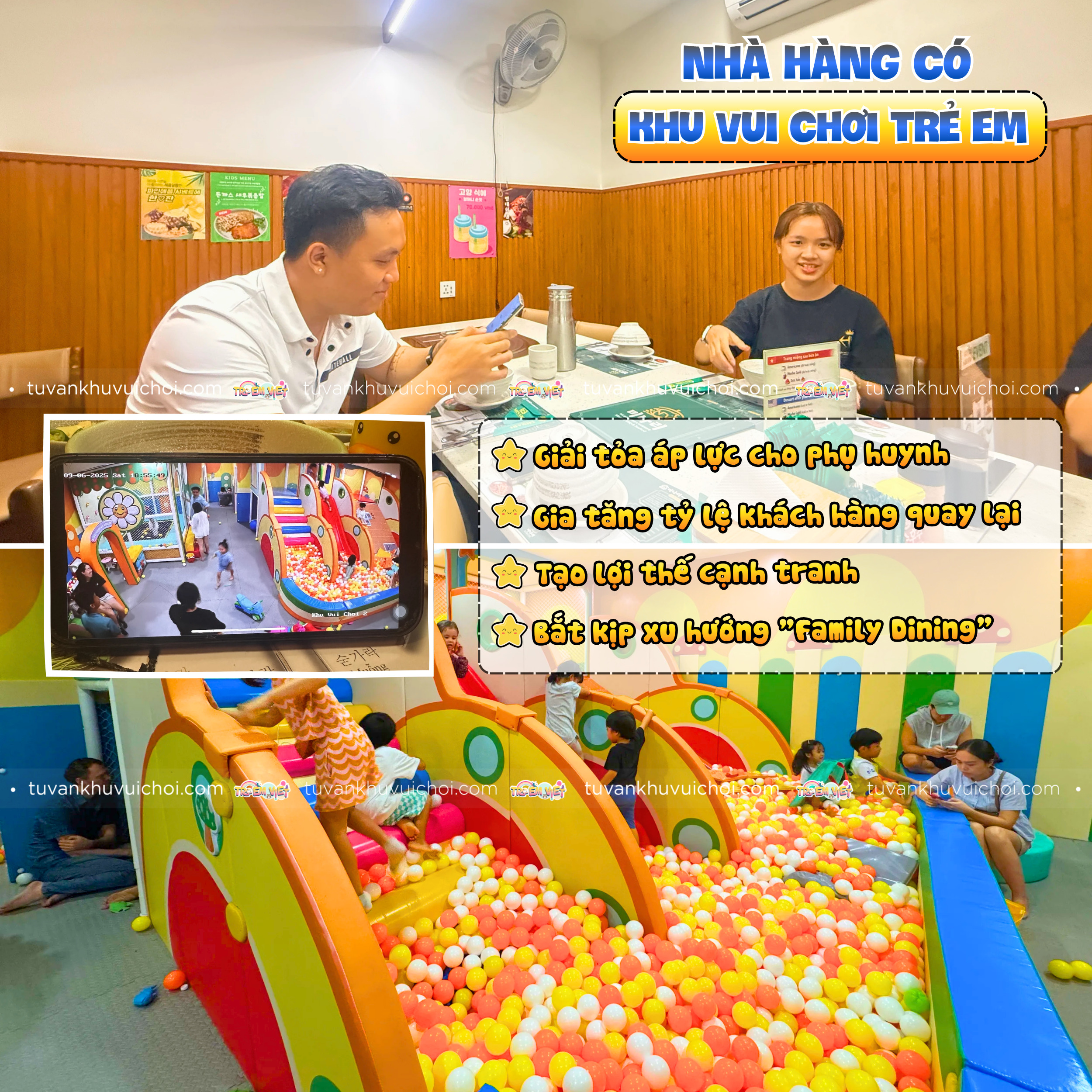 Mô hình kinh doanh nhà hàng có khu vui chơi trẻ em đang là xu hướng