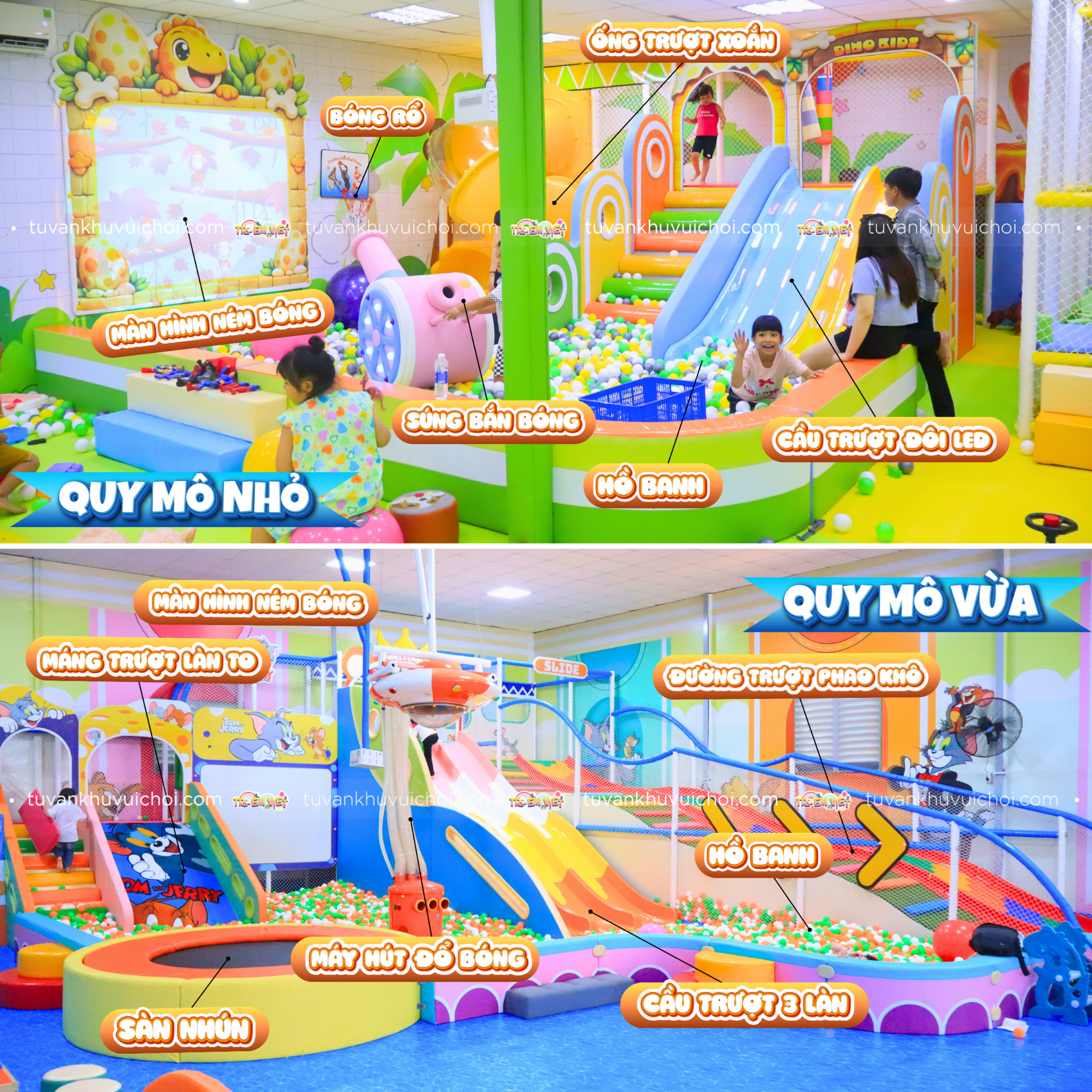 Thiết kế nhà liên hoàn trung tâm quy mô nhỏ và vừa để tạo điểm nhấn khu vui chơi trẻ em