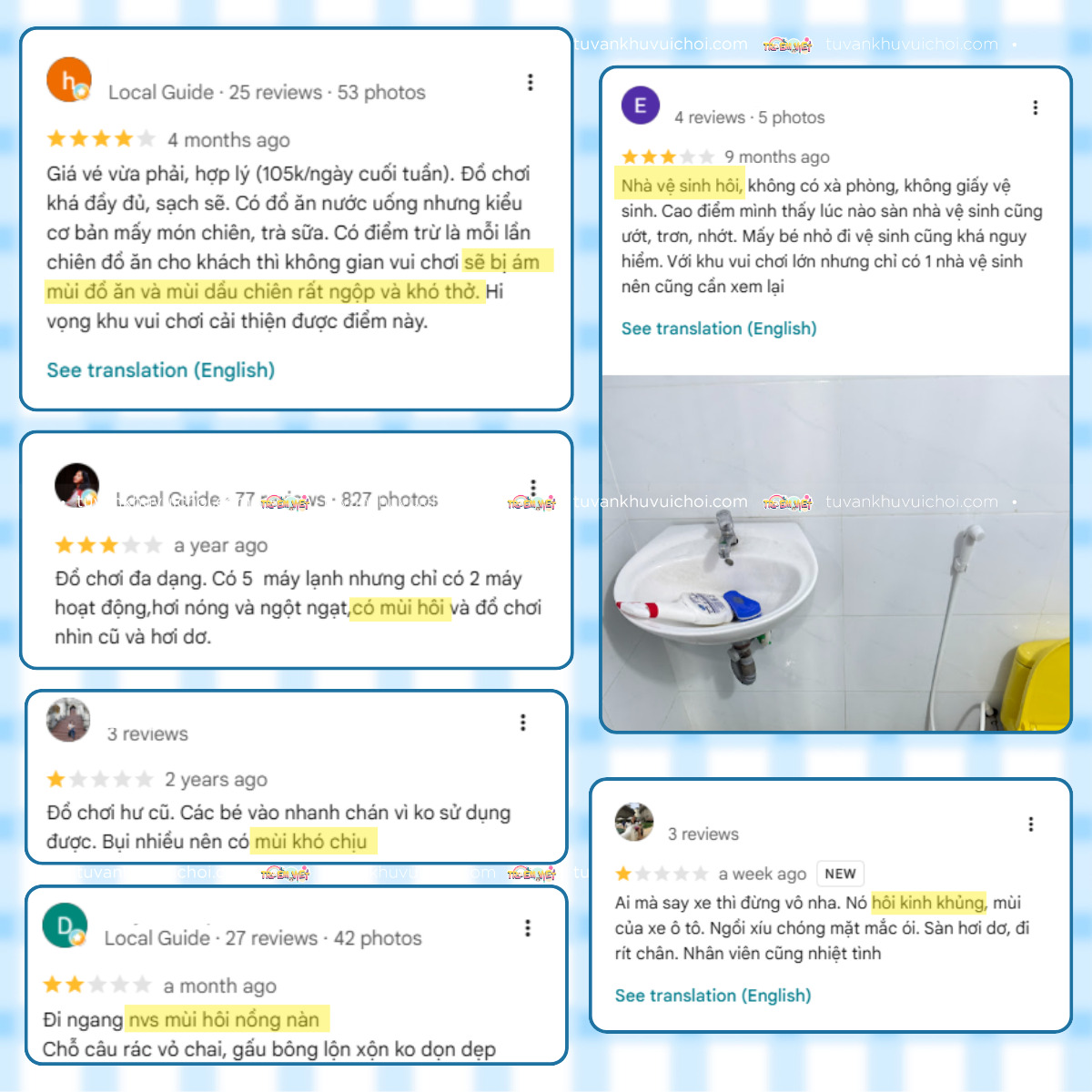 Mùi khó chịu làm ảnh hưởng nghiêm trọng đến kinh doanh khu vui chơi
