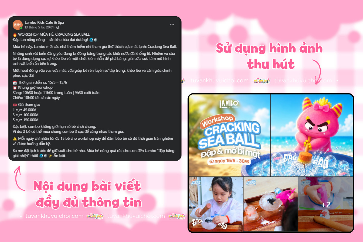 Bài post truyền thông workshop đầy đủ thông tin