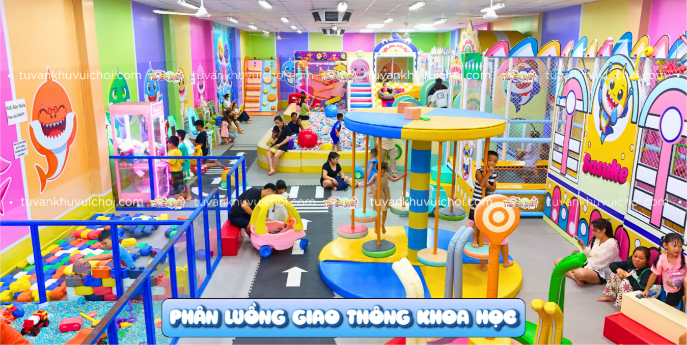 Phân luồng giao thông khoa học để giữ khách quay lại khu vui chơi trẻ em
