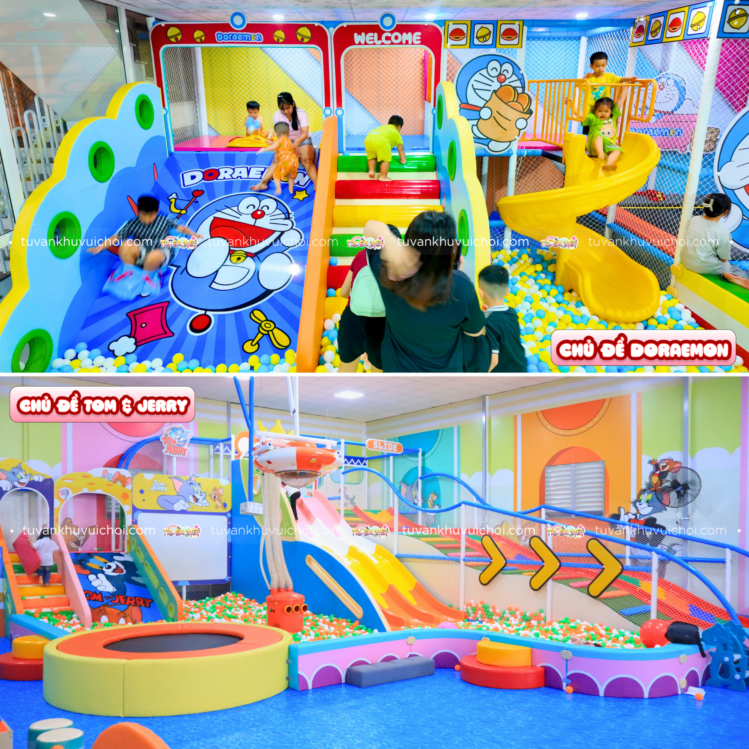 Thiết kế nhà liên hoàn có chủ đề đồng bộ với khu vui chơi