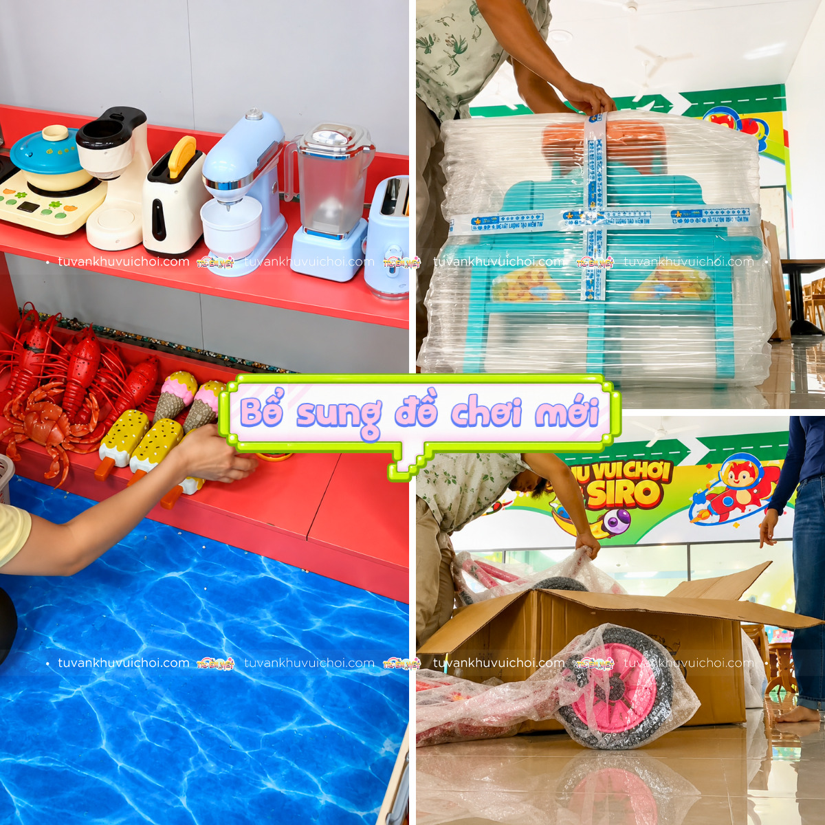 Thỉnh thoảng bổ sung thêm đồ chơi giúp tạo không khí mới mẻ cho khu vui chơi