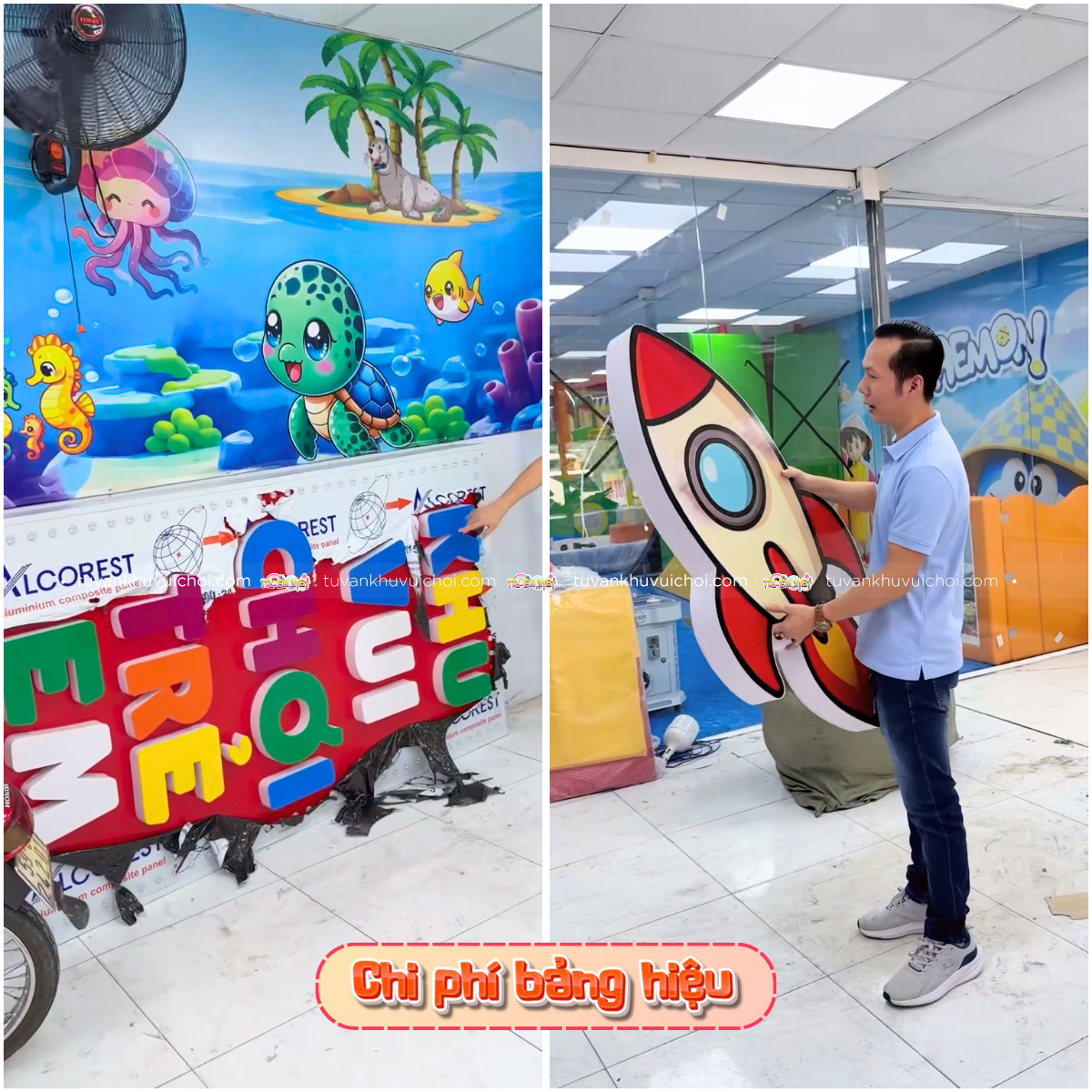 Chi phí cho bảng hiệu và các thiết kế về thương hiệu