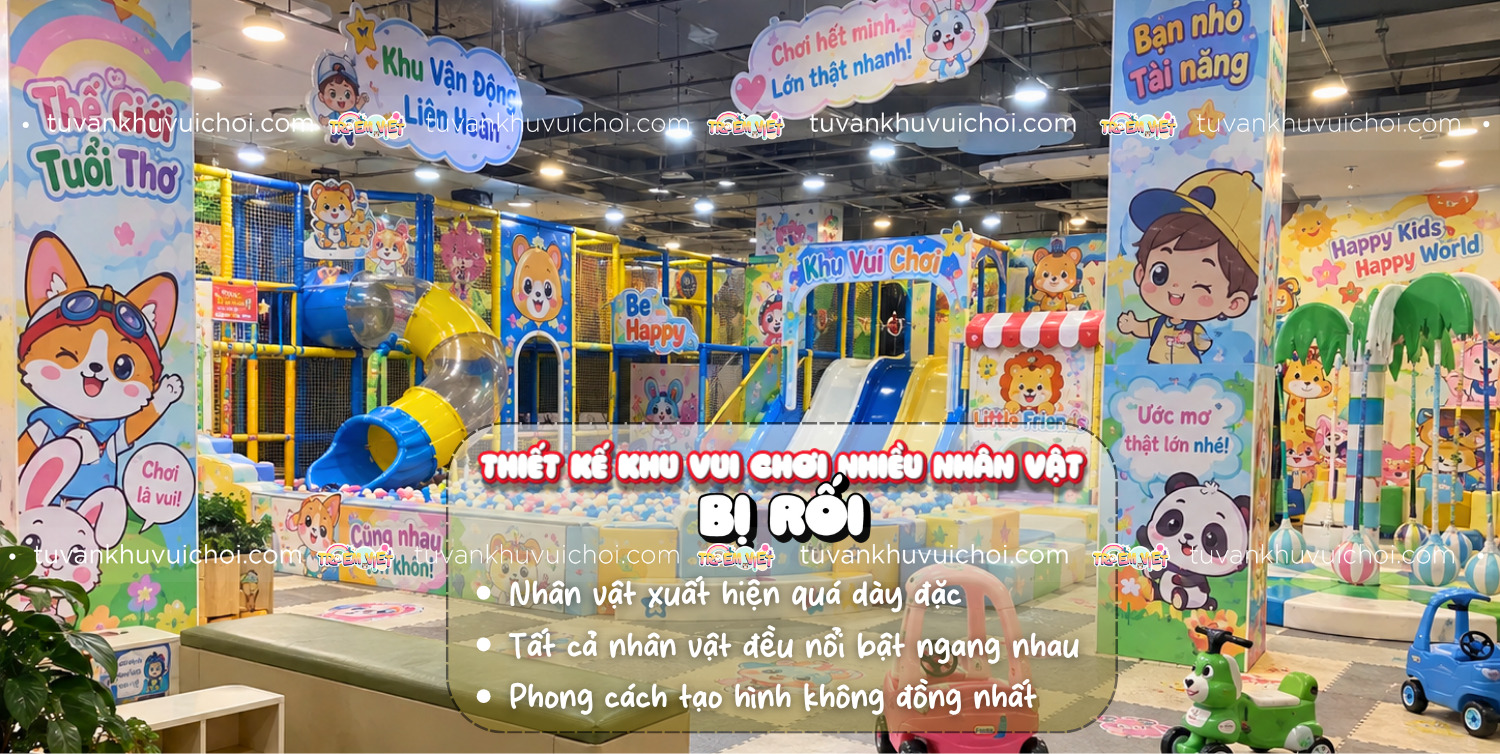 Thiết kế khu vui chơi nhiều nhân vật bị rối